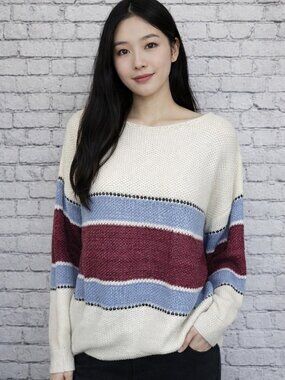 [NWT] COCOIMO Boatneck Colorblock Drop Shoulder Sweater